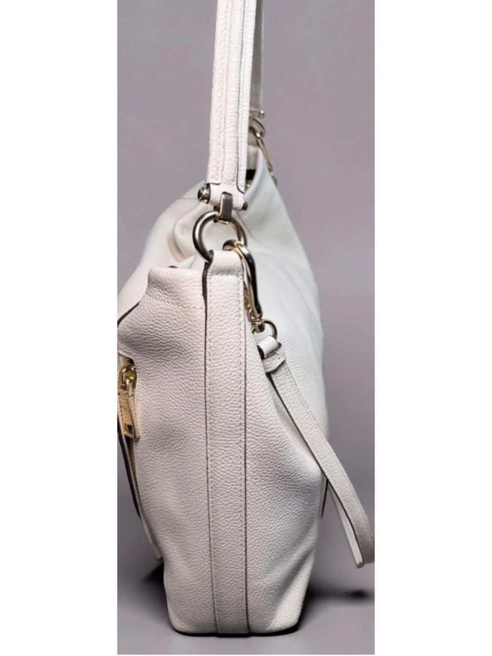 COACH Scout Hobo Bag & Wristlet Bundle Chalk White Pebbled Leather Style 34